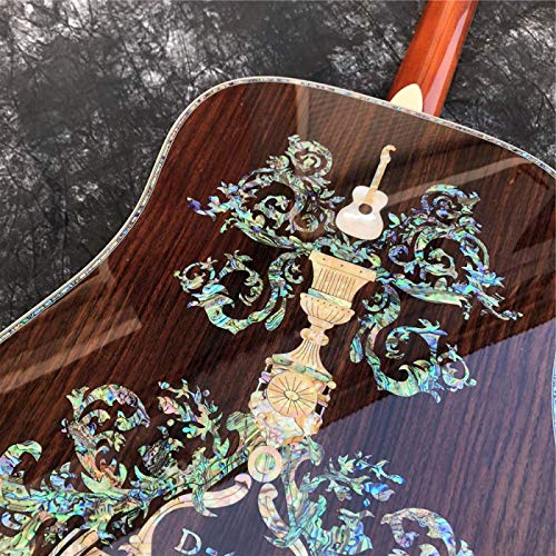KEPOHK Guitare acoustique incrustée d’ormeau de luxe en bois massif - Les Beatles, Paul McCartney, John Lennon, RIngo Starr, George Harrison KEPOHK Guitare acoustique incrustée d'ormeau de luxe en bois massif – Image 6