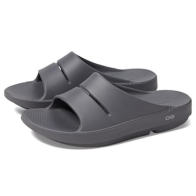 OOFOS OOahh Slide Sandals Slate