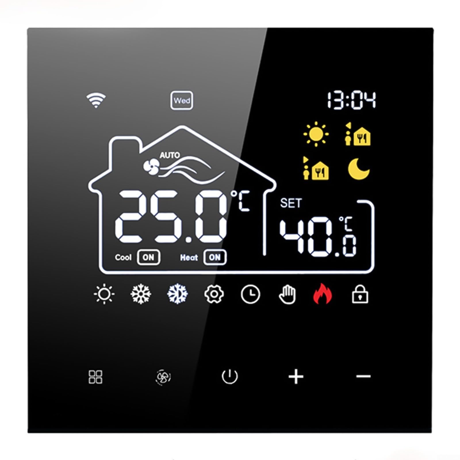 Thermostat intelligent Tuya pour bureau à domicile et hôtel écran tactile à haute précision