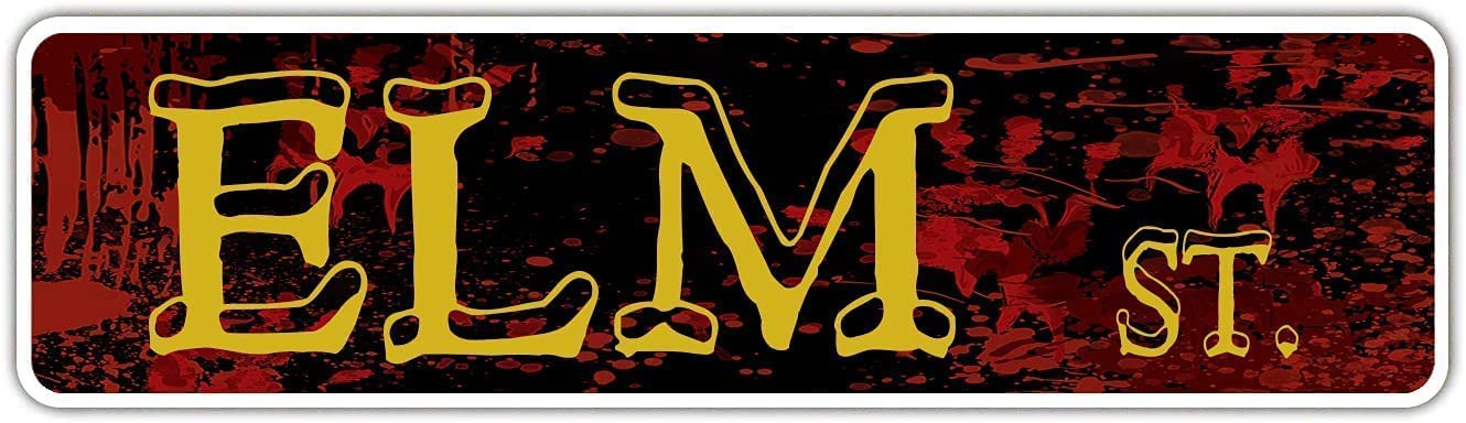 Elm Street Sign Decorative Wall Man Cave Bar Street Rustic Retro Retro Metal Horror Party House Decor Street Sign 16x4 Inch Tin Sign