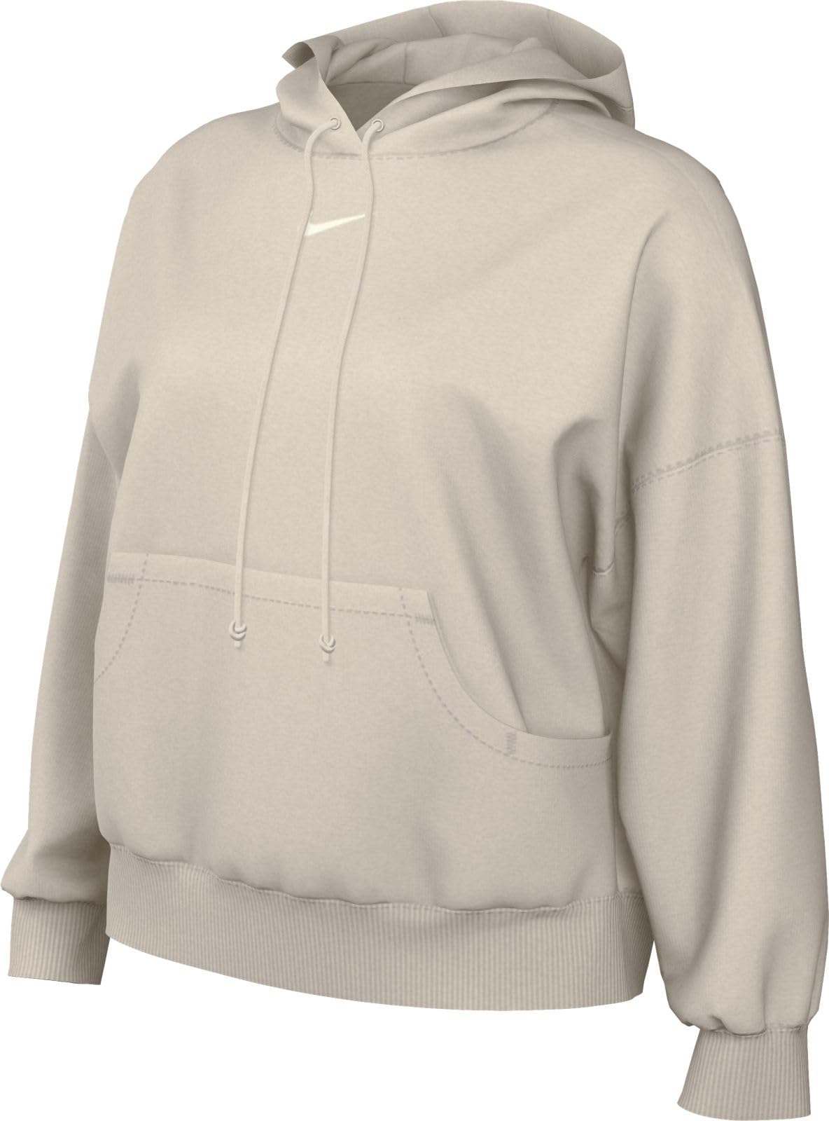 NIKE DQ5858-104 W NSW PHNX FLC OOS PO HOODIE Sweatshirt Women's LT OREWOOD BRN/SAIL Size S