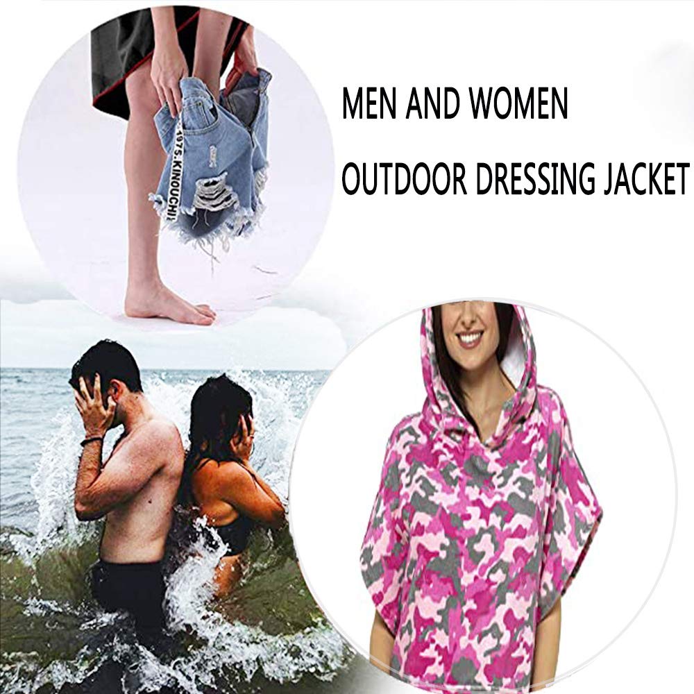 Poncho Asciugamano Con Cappuccio In Microfibra Unisex - Cambio Rapido Per Piscina, Spiaggia, Palestra, Surf - Taglia Unica - 2