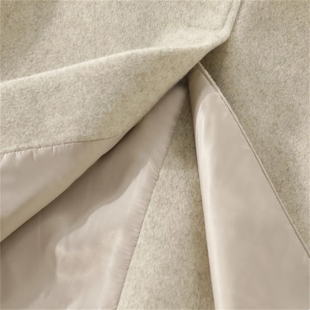 Chaquetas gruesas para mujer, abrigos con cinturón, solapa de invierno, abrigo clásico de lana larga sólida