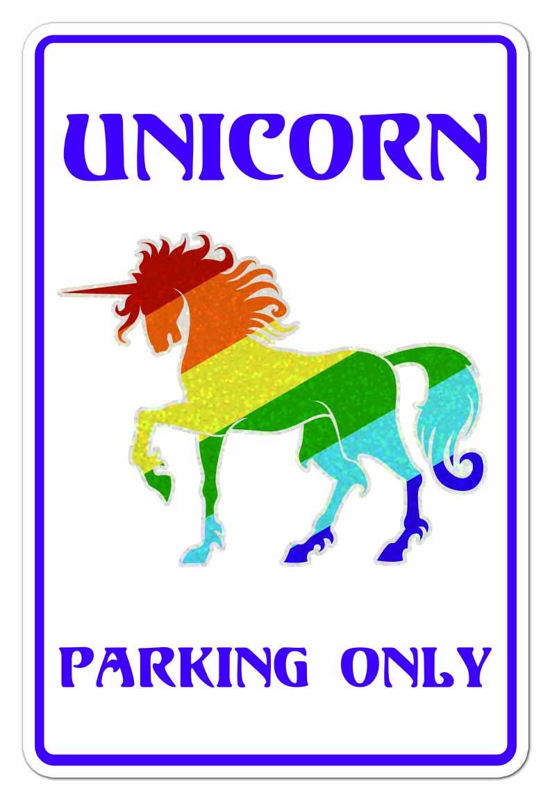 Neurotic Sphynx Glitter Unicorn Parking Only! - Sparkle Novelty 10x15 Sign