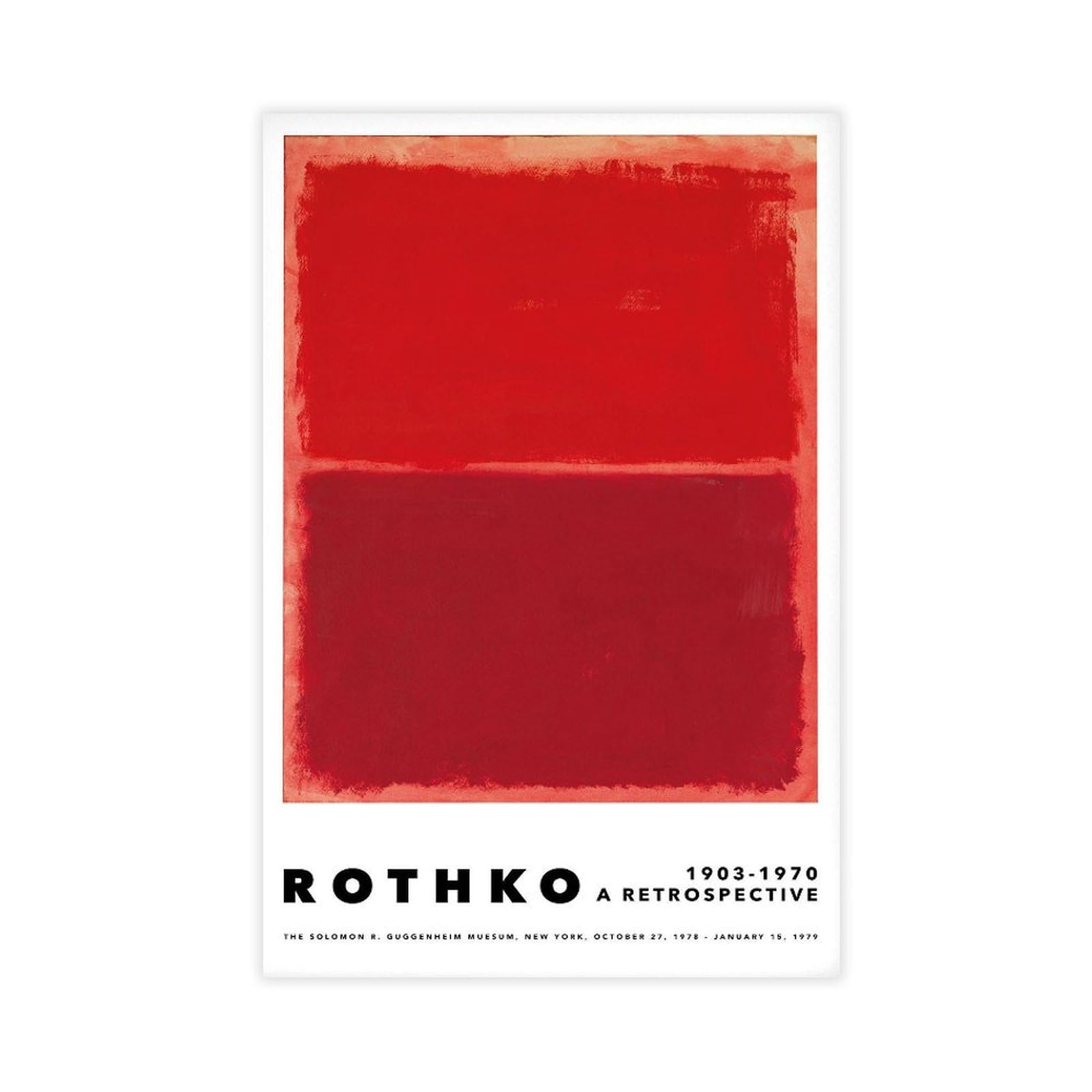 Dyhxa Mark Rothko Red Exhibition Abstract Painting - Modern Mark Rothko Red Exhibition, Abstract Painting - Modern Canvas Wall Art Posters And Prints Room Aesthetic Bedroom Office Decor 24X36inch(60X90cm)