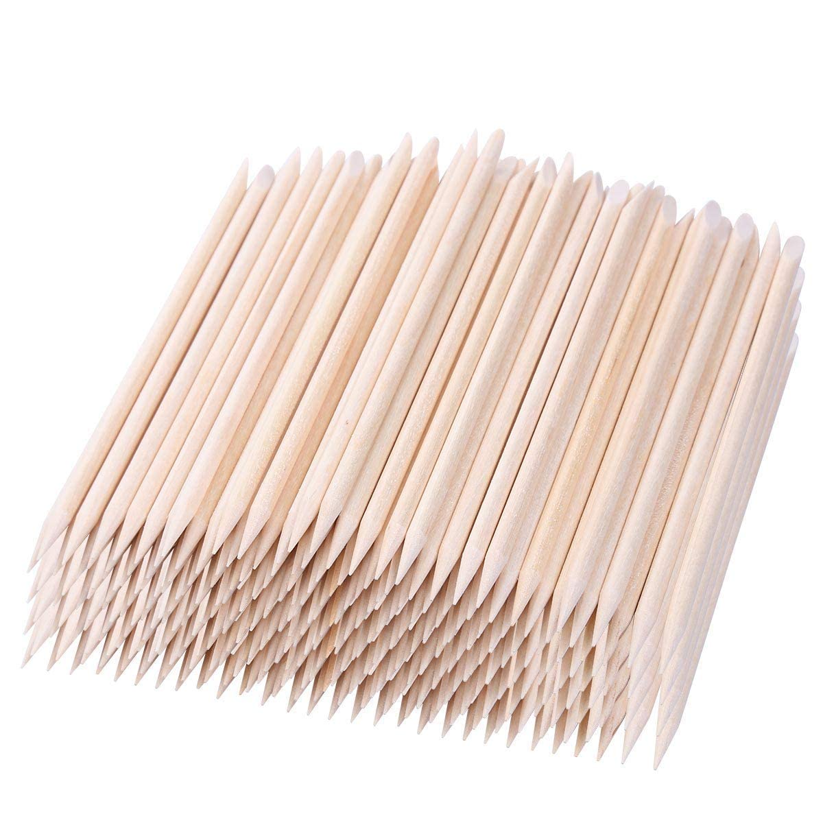 ROBIFEL 400 Pcs Orange Wood Nail Sticks Double Sided Multi Functional Cuticle Pusher Remover Manicure Pedicure Tool for Manicure Pedicure (400)
