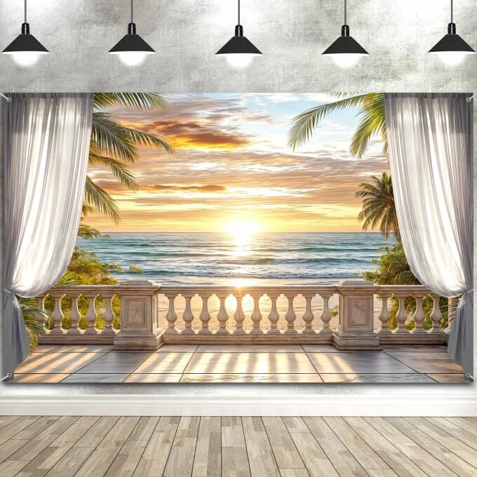 Fondo fotográfico playa 10x8ft para estudio miniatura 3