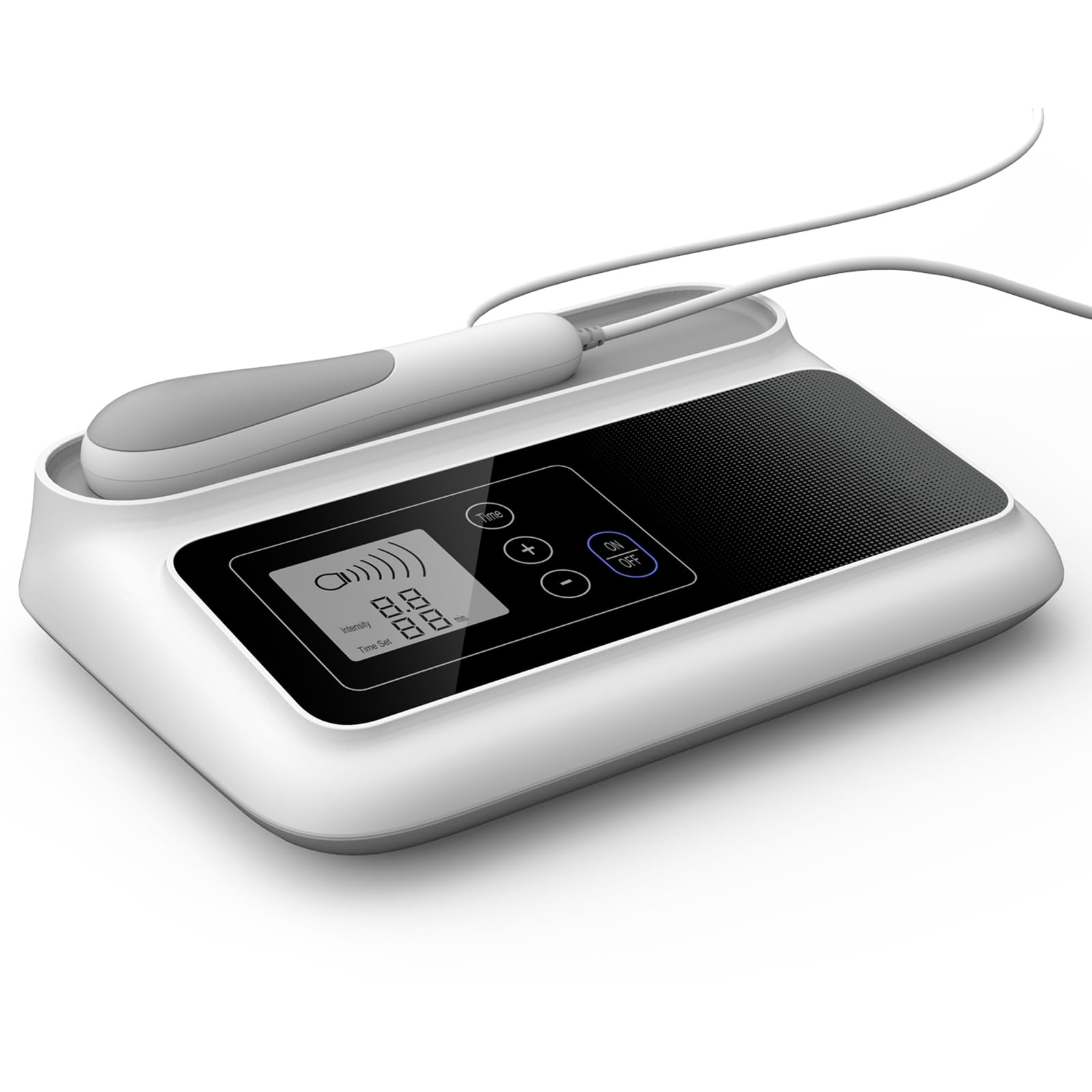 Máquina de Terapia de Ultrasonidos Fisioterapia, 5 Niveles Ajustables Dispositivo de Masaje Para Alivio Muscular y Articular, Dispositivo Masajeador de Ultrasónica Para Uso (Blanco CS01)