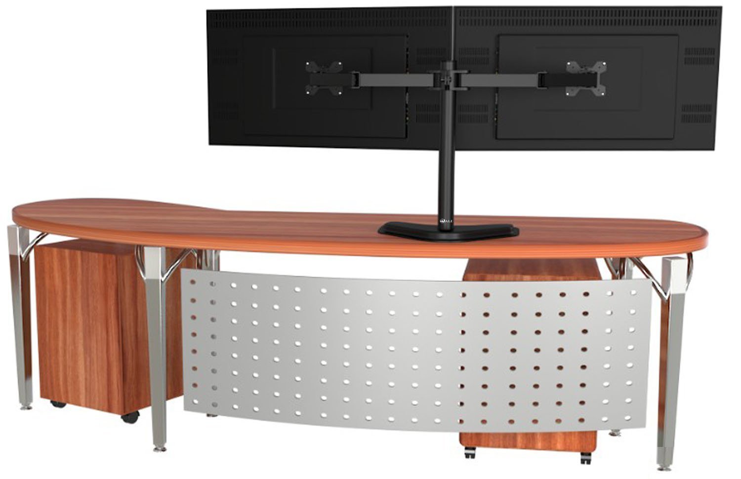 Techly Supporto da scrivania per 2 Monitor 13-27" con base