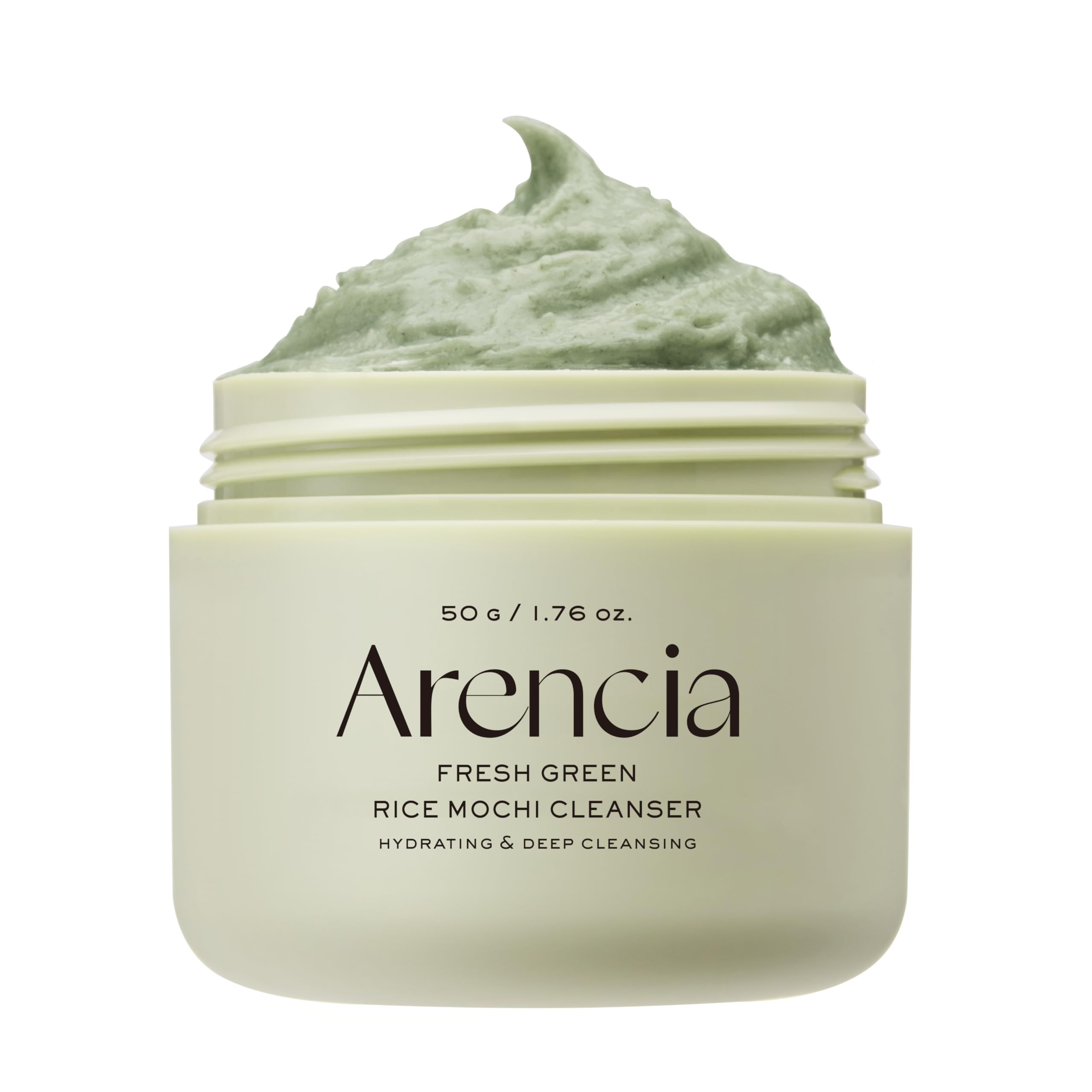 Arencia Korean Rice Mochi Face Cleanser & Daily Scrub - Moisturizing, Brightening & Deep-Cleansing - All Skin Types, Vegan, Organic - with Rice Powder, Rice Water & Green Tea (1.76oz)