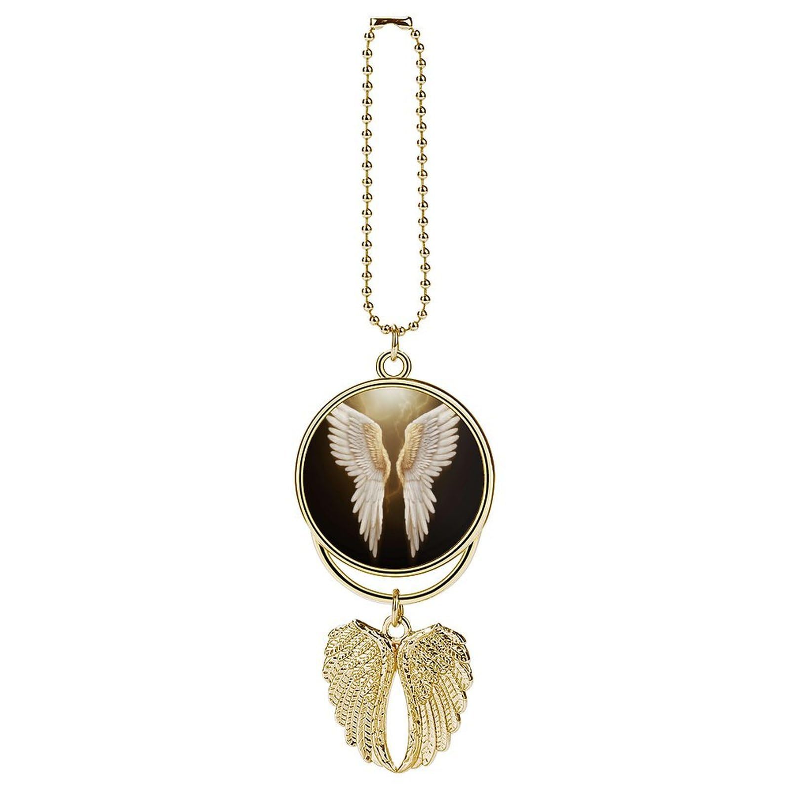 Angel Wing Car Pendant Rear View Mirror Hanging Ornament Auto Metal Charm for Aesthetic Interior Decor. Lucky Car Accessories Cute Funny Hanging Decor for Car Truck