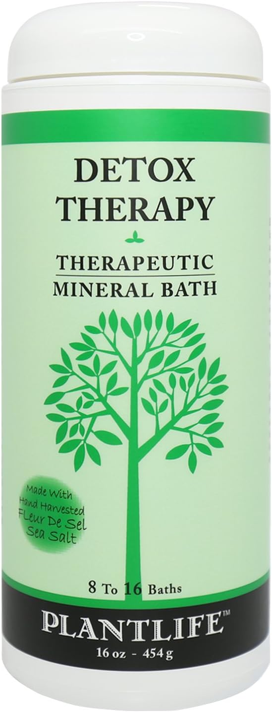 PlantlifeDetox Therapy Bath Salts - Straight from The Plant Natural Aromatherapy Bath Salts - Balance, Calm, and Release Tension in The Body - Made in California 16 oz