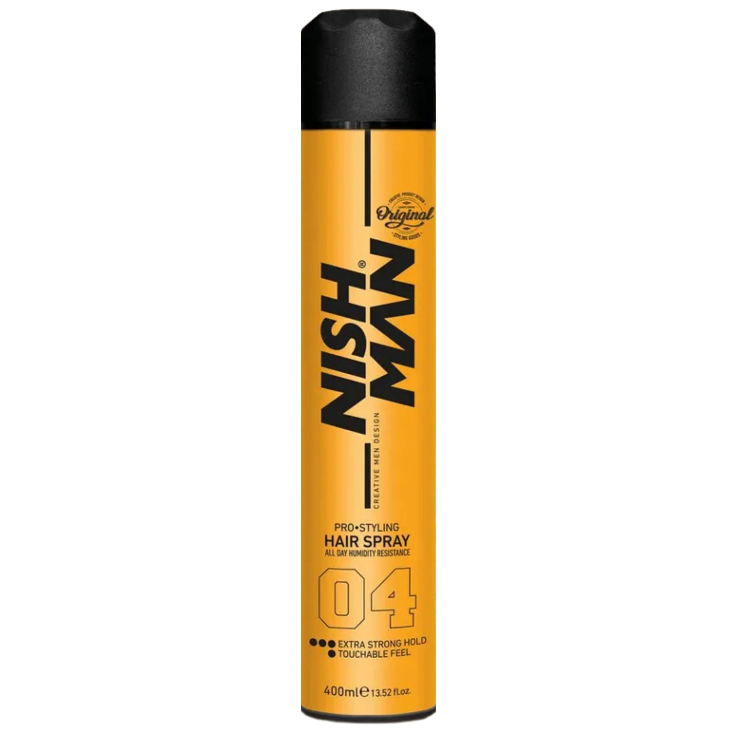 NISHMAN Hair Spray 04 - Extra Strong Hold 400ml - Firm Finish, Natural Shine & Extra Volume for All Hair Types - Structured Styling with Long-Lasting Hairspray