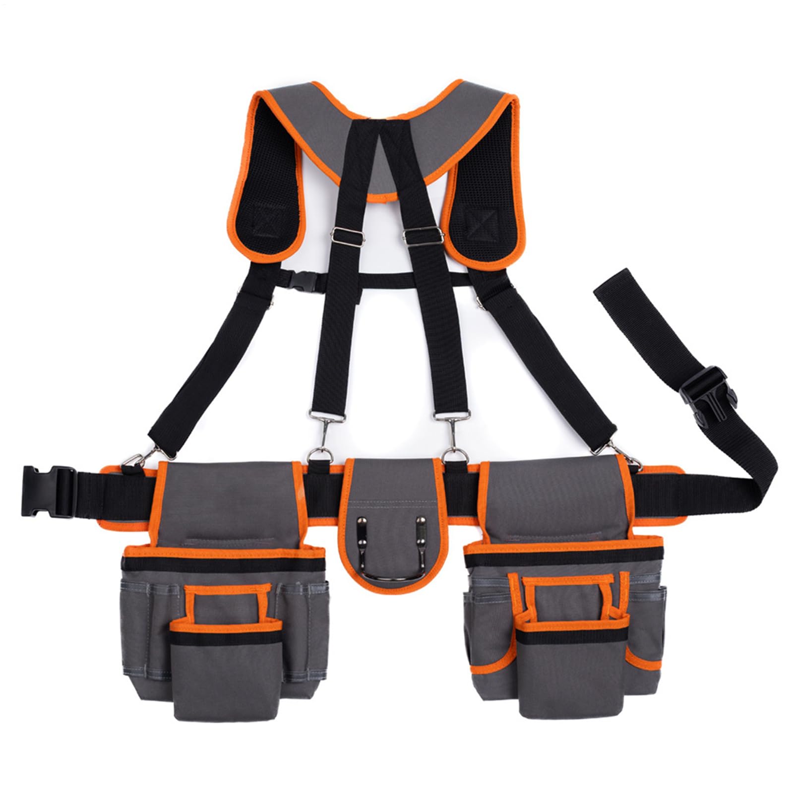 Cintura portautensili per carpentiere, cintura da lavoro per cantiere | cintura regolabile con cinghie e 19 tasche per cantieri, riparazioni idrauliche, impianti elettrici