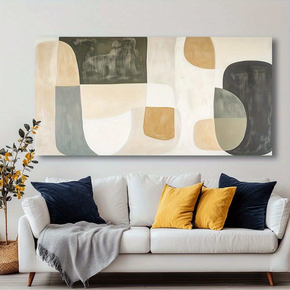 IHHGNB Canvas Wall Art Abstract Shapes Painting Print for Bathroom Living Room Bedroom Print Picture Home Decoration Artwork(20x40cm(8x16in)/No frame)