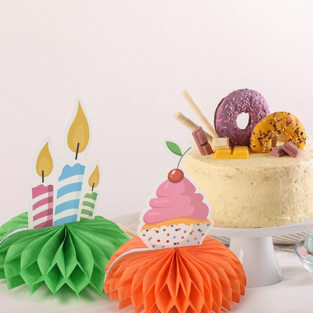 LLMSIX 9PCS Honeycomb Centerpieces - Colorful 3D Birthday Table Decorations, Easy Assemble, For Kids Parties, Dining Tables - View #8
