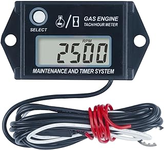 Runleader Digital Hour Meter Tachometer, Maintenance Reminder, Max RPM Recall, Use for ZTR Lawn Mower Tractor Generator Marine Outboard ATV Jetski Motor Motorcycle Snowmobile and Gas Powered