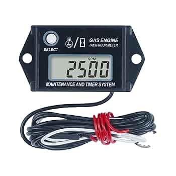 Functional Digital Inductive Gasoline Engine Hour Meter Tachometer Maintenance Reminder Counter Meter