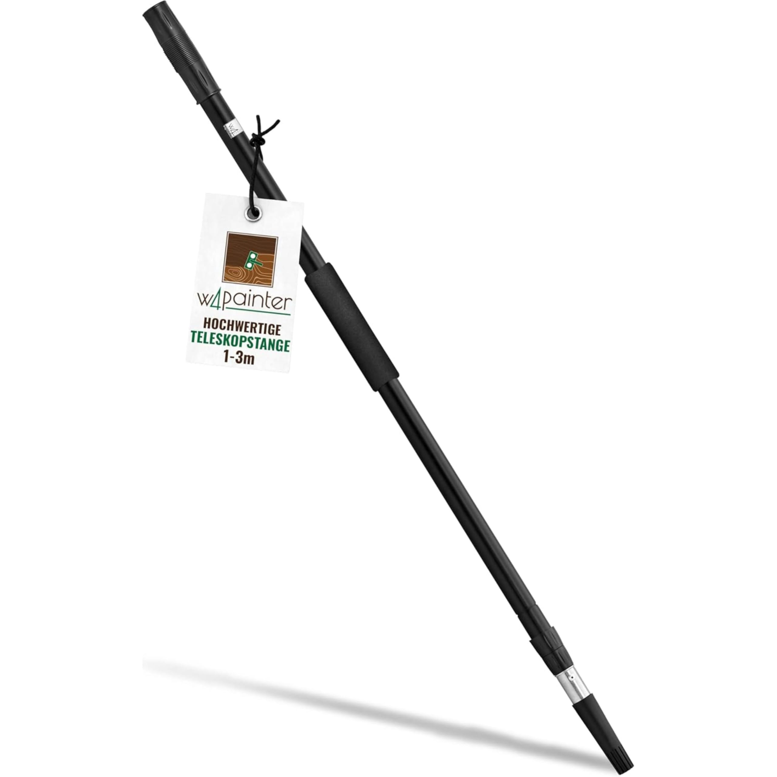 W4 Products Asta telescopica allungabile 3 m – Manico telescopico universale in alluminio per rullo di vernice, pulizia della piscina e della pulizia delle finestre – Asta telescopica con filettatura