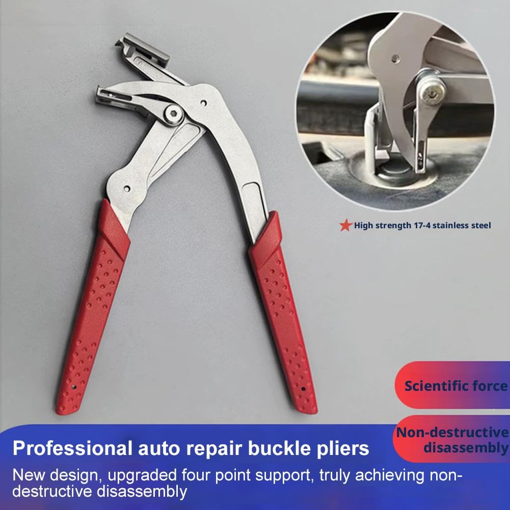 Car Clip Pliers & Trim Removal Tool, Spring-Loaded Fastener Rivet Remover for Auto Door Panels, Interior & Exterior Trim, Mechanic, Damage-Free Disassembly - 3