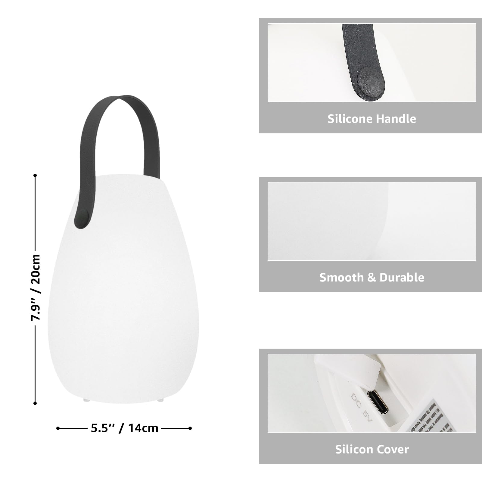 Lampe de Table LED Extérieur Blanc Chaud 8 Couleurs Lampe de Table Sans Fil avec Intensité Variable IP44 étanche Léger, Facile à Nettoyer pour Chambre Jardin Patio Salon Salle à Manger