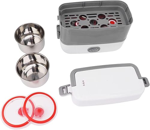 Miniatura 4 de Fiambrera eléctrica, caja fuerte de 4 revestimientos interiores de acero inoxidable portátil para el hogar para la oficina (enchufe de EE. UU.)