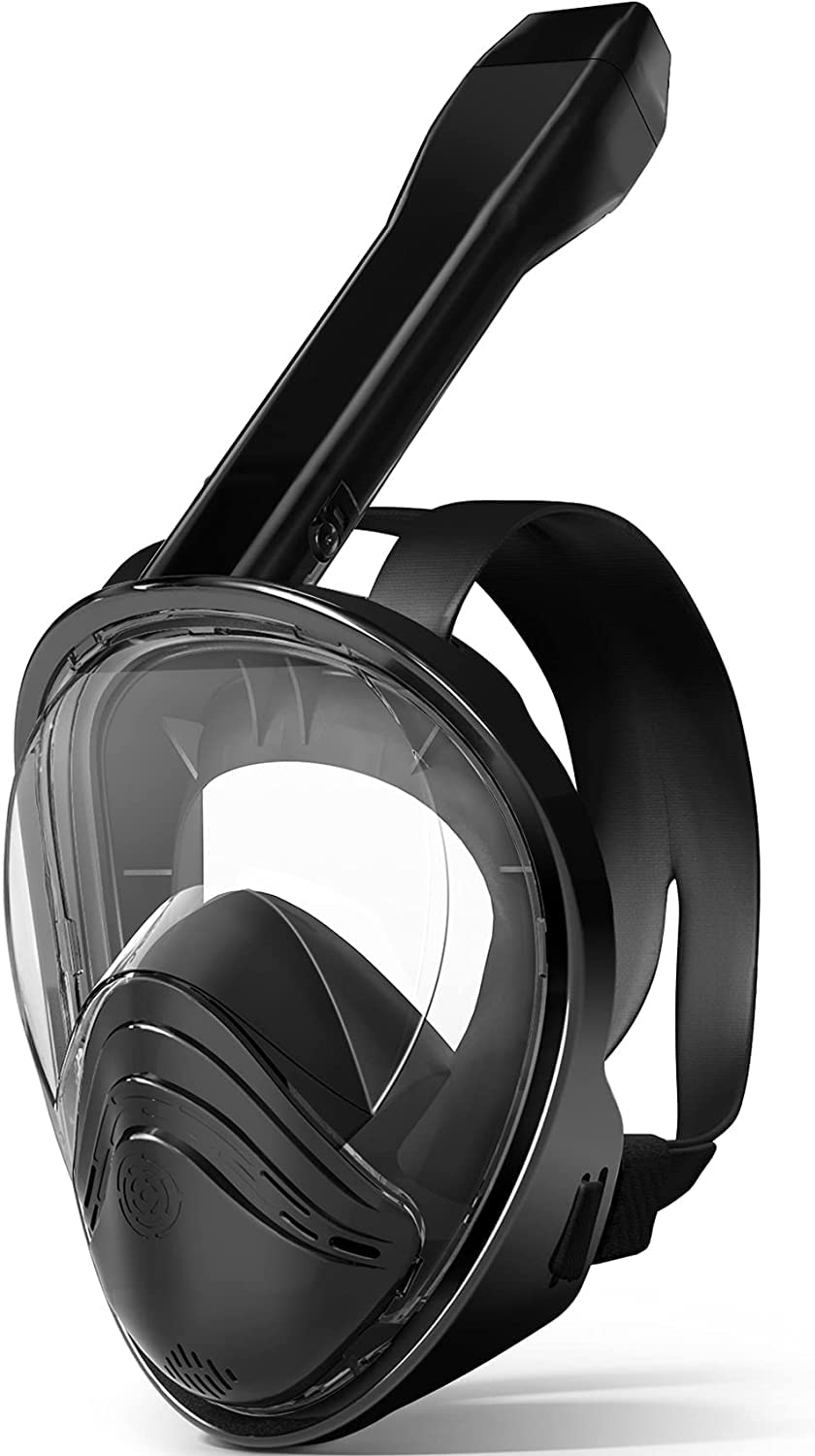 MatikoSnorkel Mask - Original Full Face Snorkeling and Diving Mask with 180° Panoramic Viewing - Longer Ventilation Pipe, Watertight, Anti Fog & Anti Leak Technology, L/XL