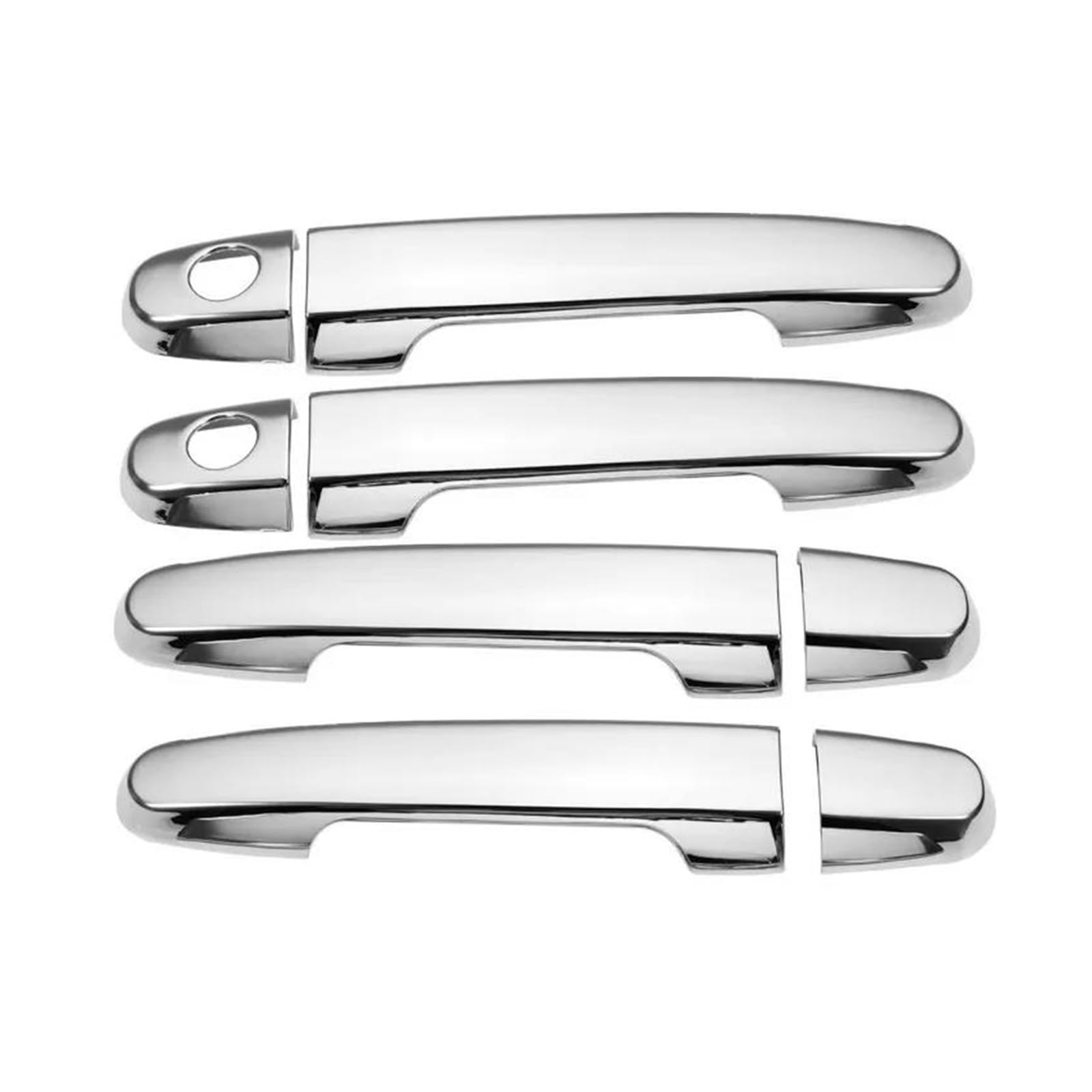 Kjhopy Chrome 2 Keyholes Car Door Handle Cover Trim Accessories Overlay For Hilux For Vigo 2005-2014(Chrome 2 Keyholes)
