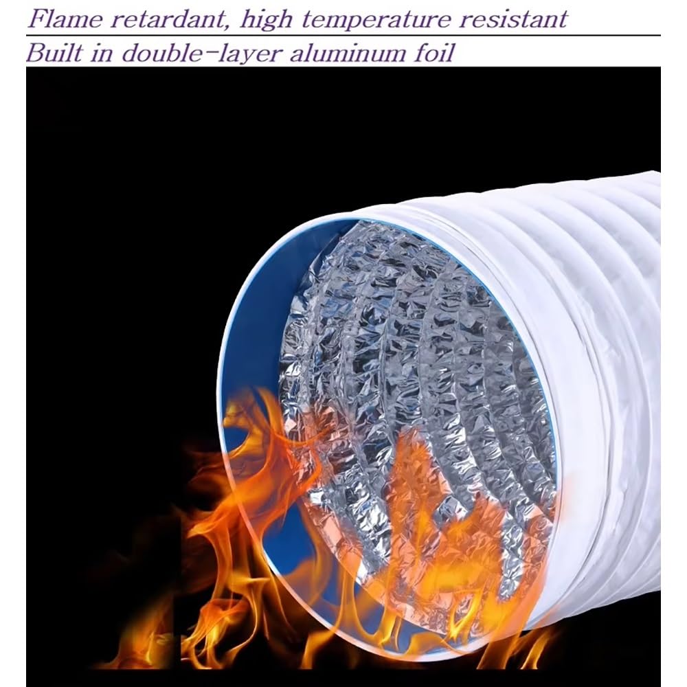 1 szt. Elastyczny przewód wentylacyjny z folii aluminiowej - 200 mm średnicy wewnętrznej - wąż kompozytowy PVC do kuchni, łazienki i systemów HVAC(6m)