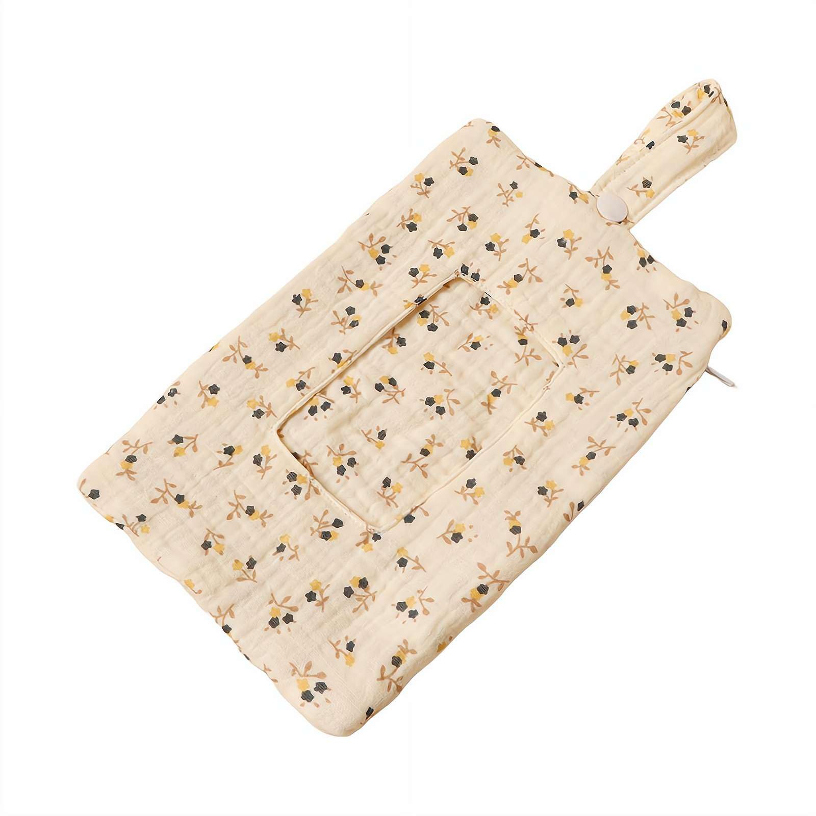 Quilted Baby Wipe Holder, 2026 Floral Quilted Diaper Pouch, Portable Mommy Bag for Stroller, for Travel Stroller Daily Casual