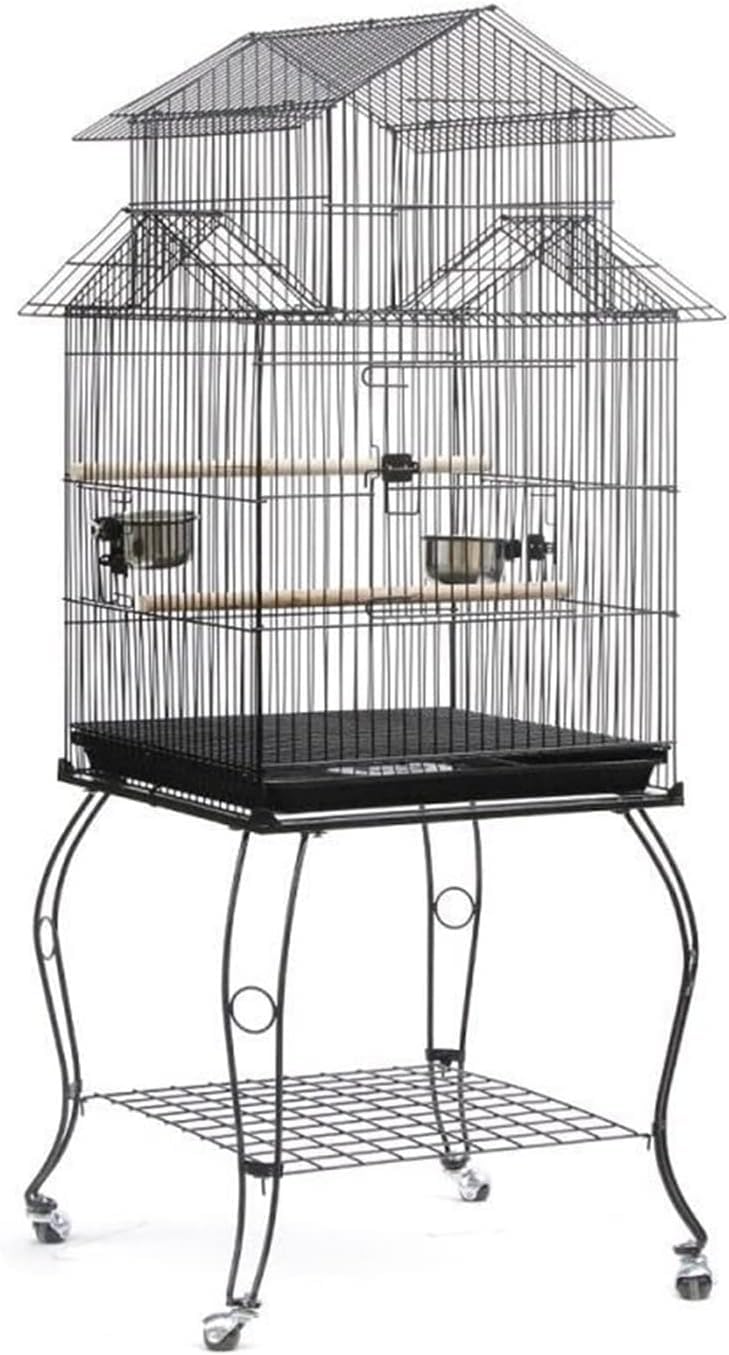 Jaula de Vuelo para pájaros Original Portador de pájaros Accesorios para jaulas para pájaros Casa para pájaros Jaula para pájaros Grande al Aire Libre Loro Canario Guacamayo con 4 poleas para fácil