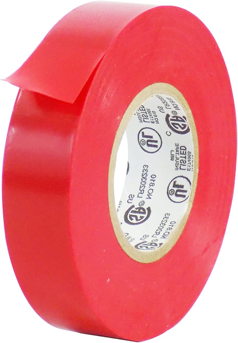 MAT Professional Grade Wide Electrical Tape Red - 1 inch x 66 ft. UL/CSA listed core - Waterproof, Flame Retardant, & Strong Rubber Based Adhesive for Use At No More Than 600V & 176F