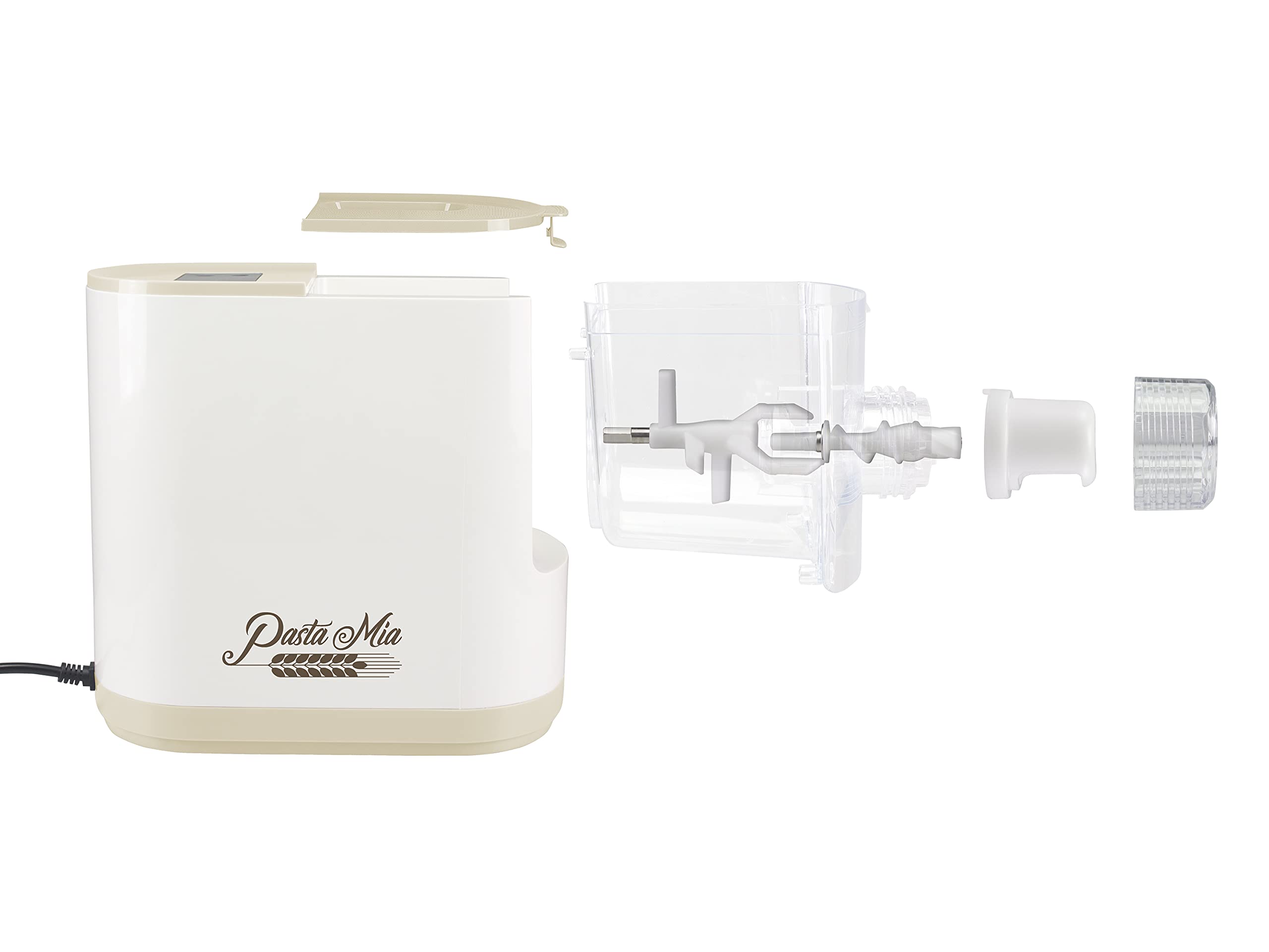 BEPER P102SBA500 Machine automatique pour pâtes fraîches, Machine à pâtes, 200W, 320 g de farine, 8 matrices de différentes tailles,Comprend une tasse à mesurer et une spatule