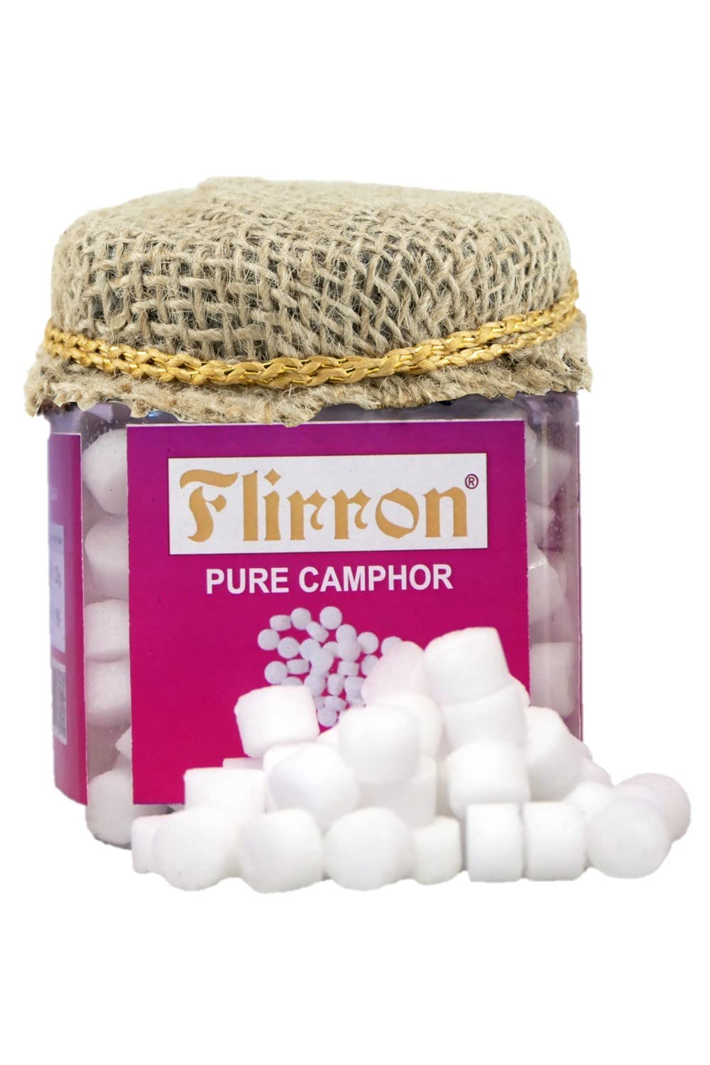 FLIRRON Pure Camphor Tablets for Puja, Aarti, Meditation, Camphor tablet Jar, Round tablet,Kapoor Tablet, Puja kapoor (Pack of 1, 500gm)