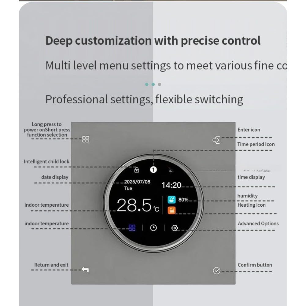 Termostato con pantalla a color 3A para calentar agua, adecuado para dispositivos compactos (calentamiento de agua 3A)
