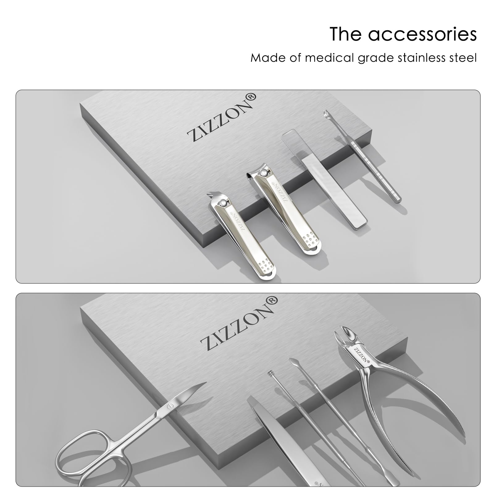 Amazon.com : ZIZZON Manicure Set Professional Stainless Steel
