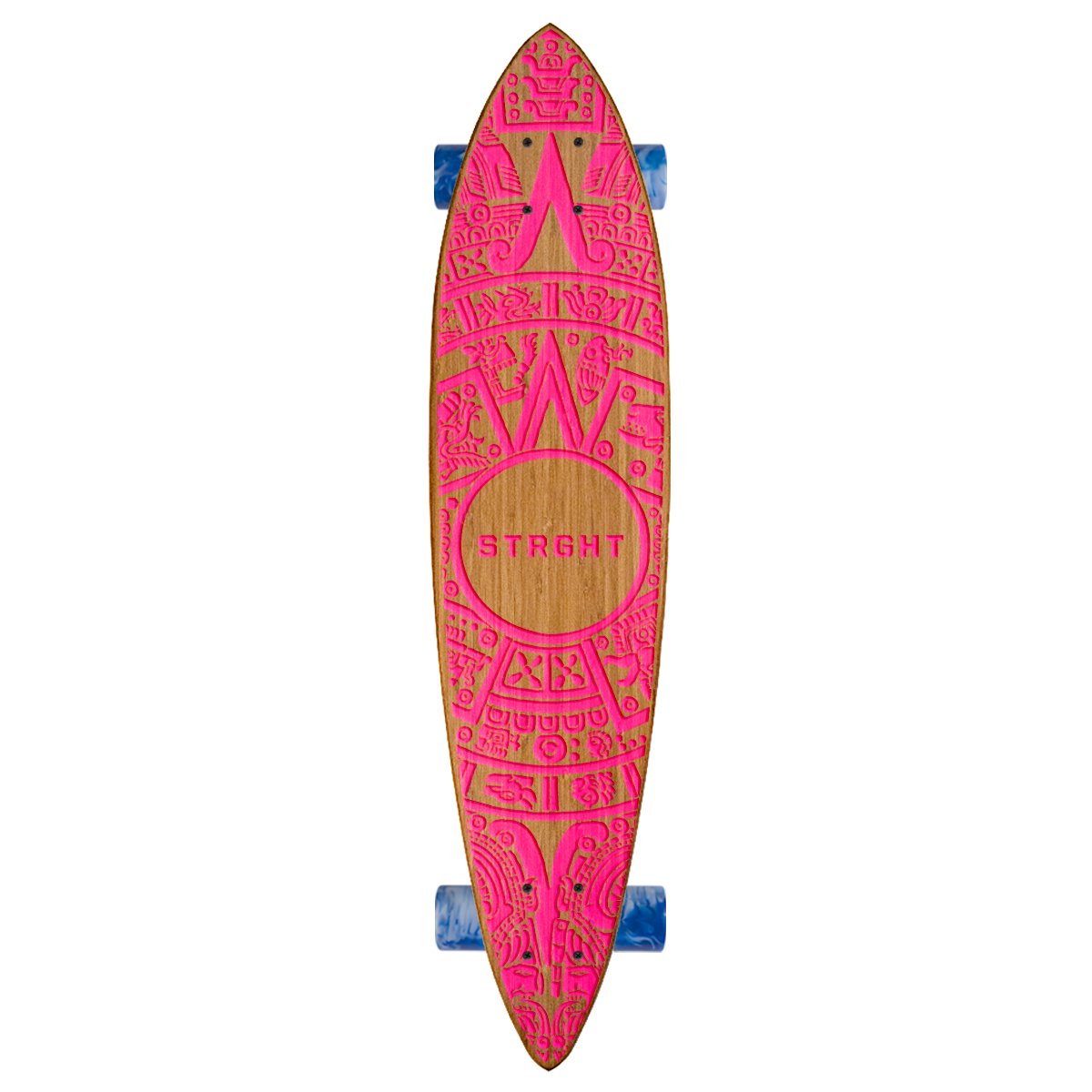 Pin Tail Cruiser Skateboard in Bamboo with Warrior Calendar Design