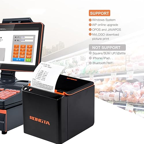 Miniatura 3 de Rongta Impresora POS de 3.150 in, impresora térmica de recibos, impresora de cocina con cortador automático ESCPOS, compatible con impresora de caja