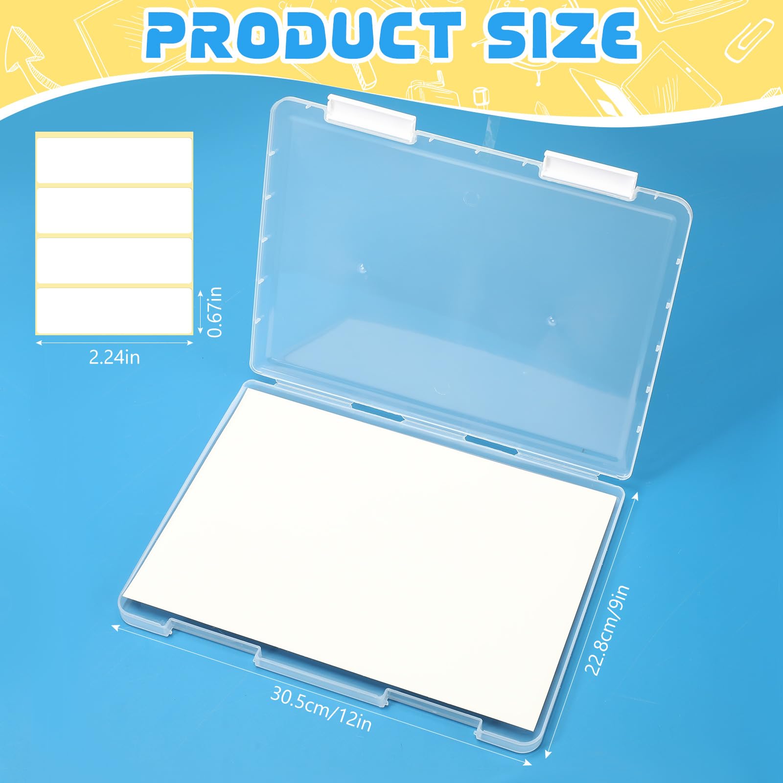 Affrolling Paquete de 4 cajas de archivos A4, organizador de papel, colorido, transparente, para documentos, proyectos, caja de almacenamiento de papel, caja protectora de archivos para revistas,