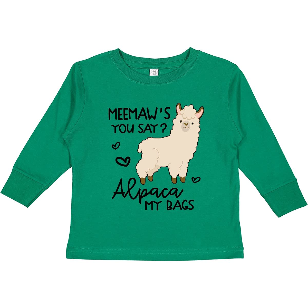 inktastic Meemaw's You Say Alpaca My Bags Toddler Long Sleeve T-Shirt