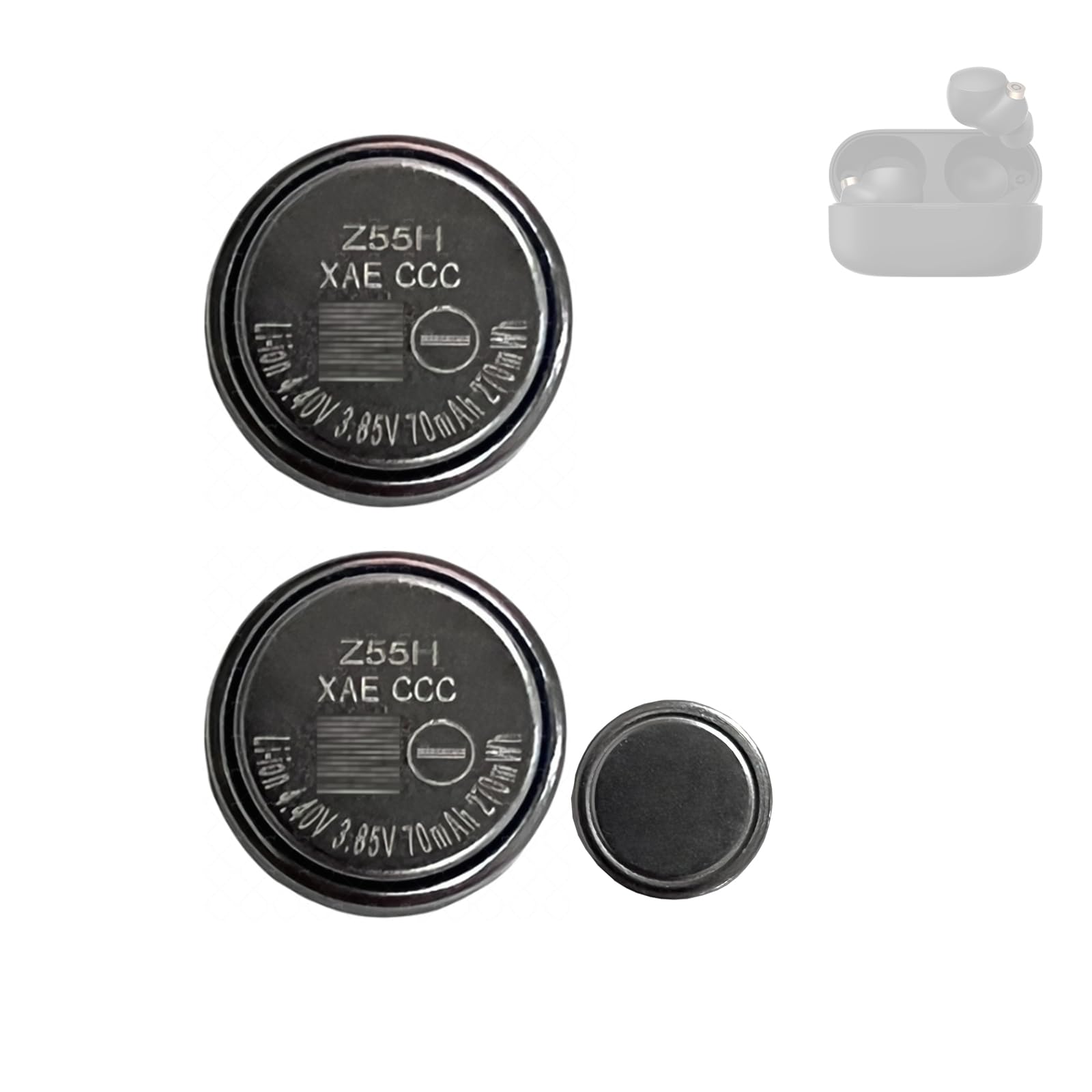WXKJSHOP 3.85V 70mAh 0.29Wh Z55H Batteria di ricambio compatibile con WF1000XM4 WF-SP900 Headphones ZeniPower