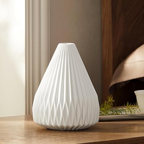 Miniatura 4 de RONDURE Lámpara de mesa moderna de cerámica de 9.1 pulgadas, lámparas de noche modernas para dormitorio, sala de estar y mesita de noche, pantalla