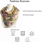 Pokeedioty Scarfs for Women Lightweight Scarves Elegant Floral Pattern Sheer Scarfs Shawls Wraps