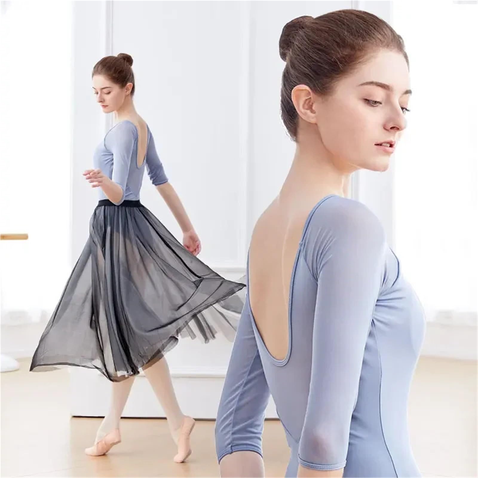 Body da ballo for donna, elegante body ginnastica, sexy con giunture for il balletto Per Ballerina