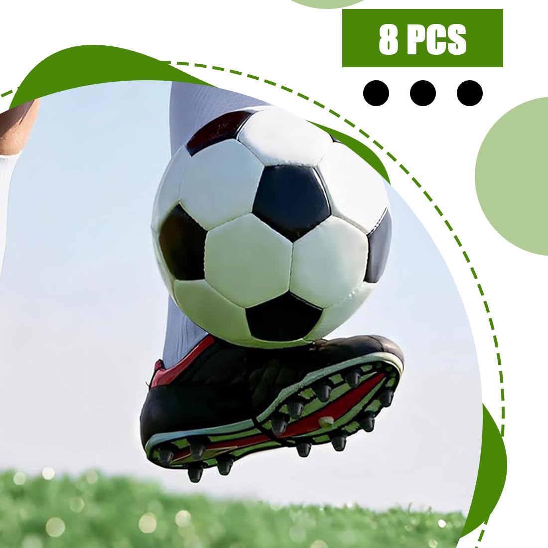 Tacchetti in nylon, Tacchetti da calcio da 8 pezzi, tacchetti sostitutivi per scarpe sportive, tacchetti sostitutivi con testa in metallo, adatti per tacchetti sostitutivi per scarpe da calcio(13MM)