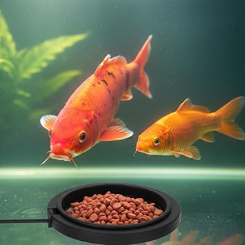 Fish Feeding Ring with Suction Cup,Floating Food Feeder for Aquarium & Fish Tank,Suitable for Betta, Goldfish, Guppy & Turtle(Black)
