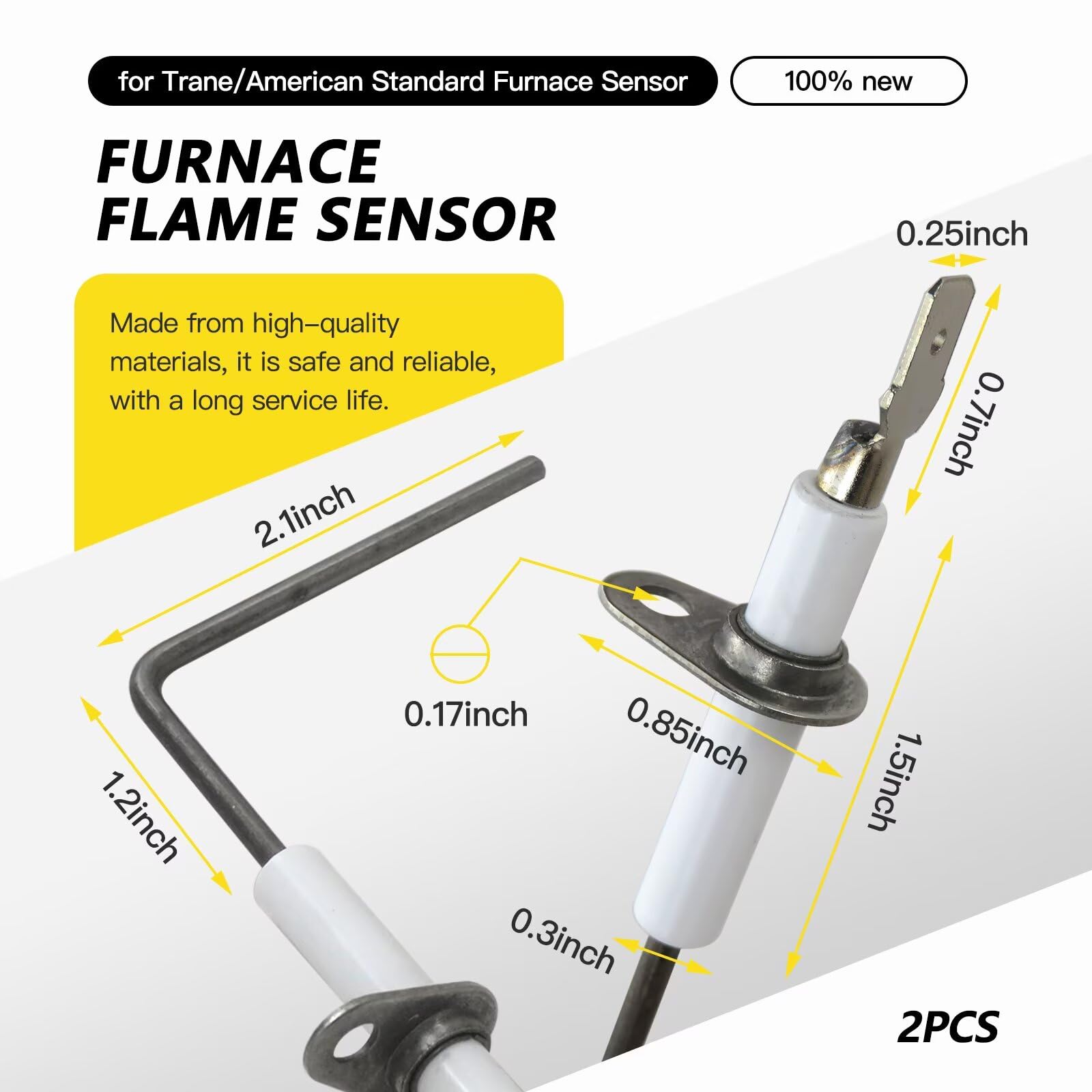 Artmavin 2x American Standard Furnace Flame Sensor Sening Rod SEN1114 SEN01114