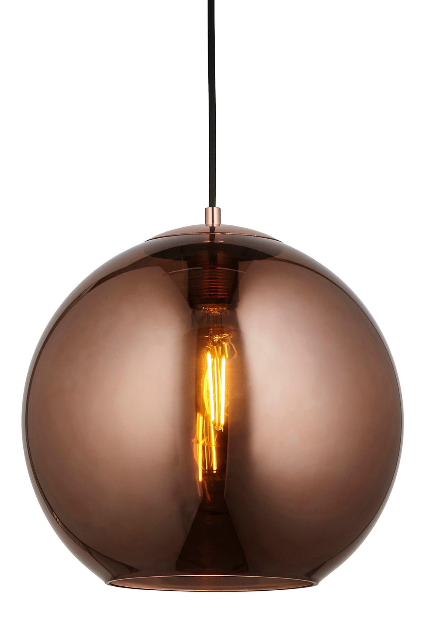 Endon Matt Black 102930 Boli Light, Copper Mirrored Glass