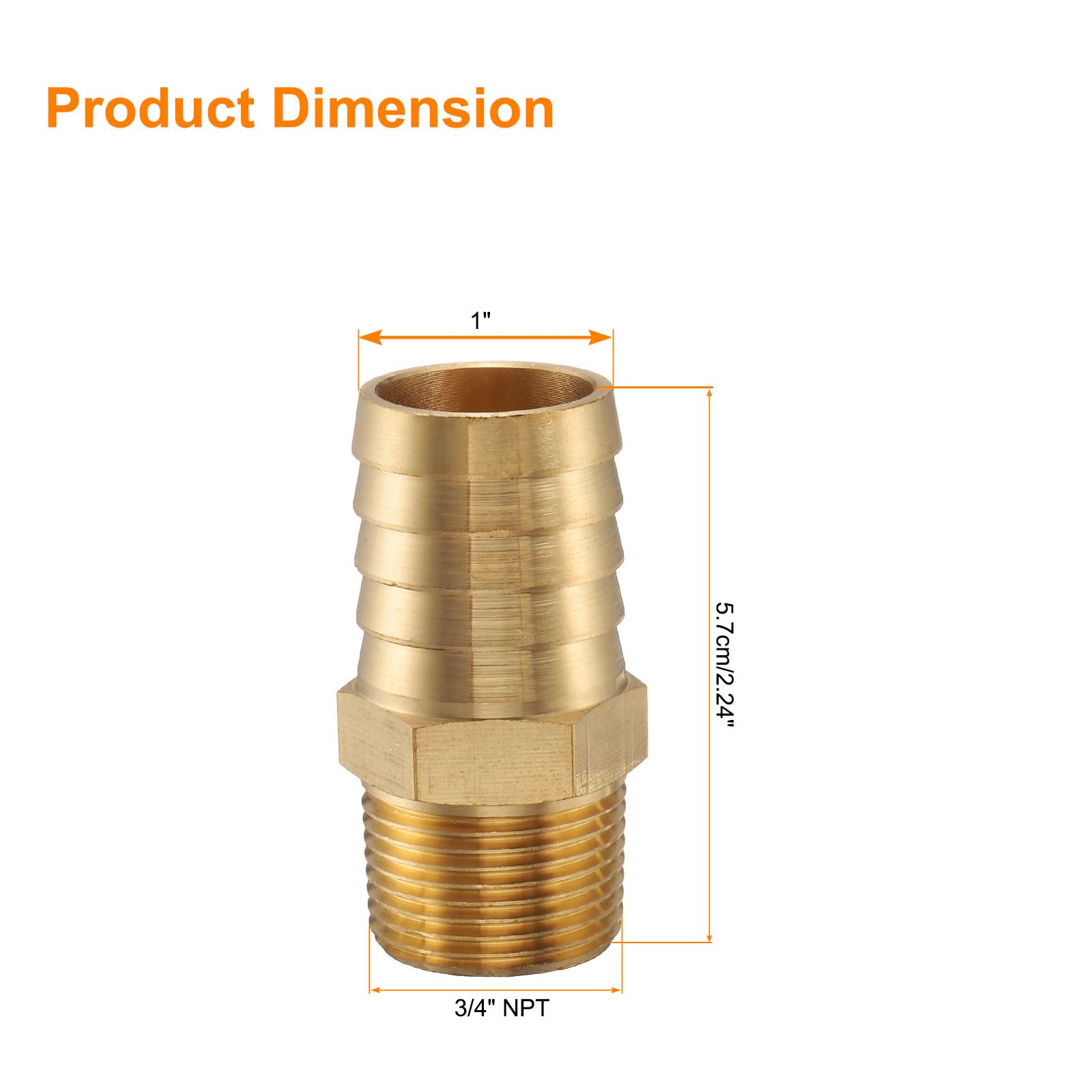 QUARKZMAN 8Pcs Raccordi A Spina in Ottone 3/4" NPT Maschio A 1" ID Tubo per Collegamento Diretto Tubo Home Brew Torre di Collegamento Costruzione Resistente