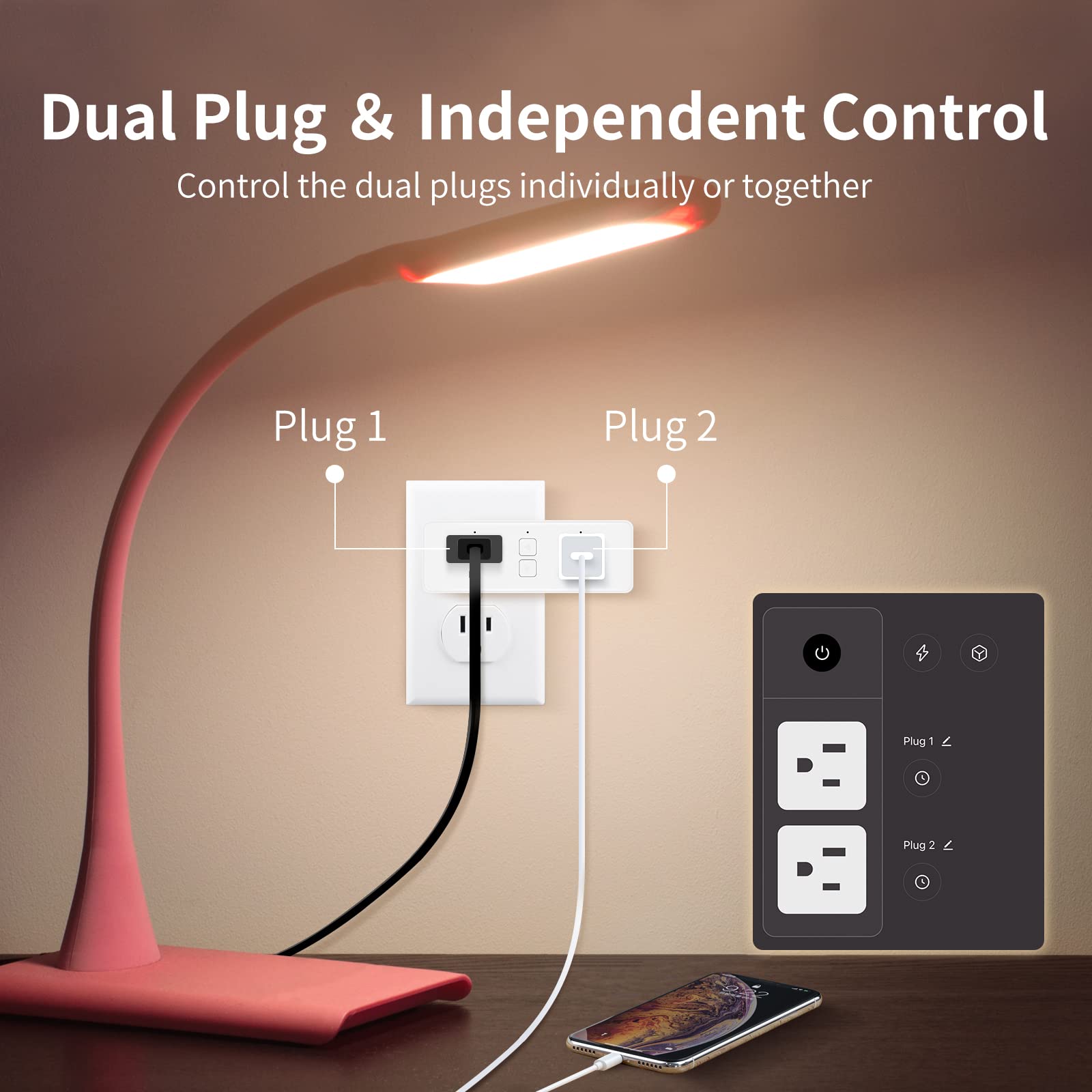 2pcs Dual Smart Plug Bundle with 2pcs Outdoor Smart Plug — view 4